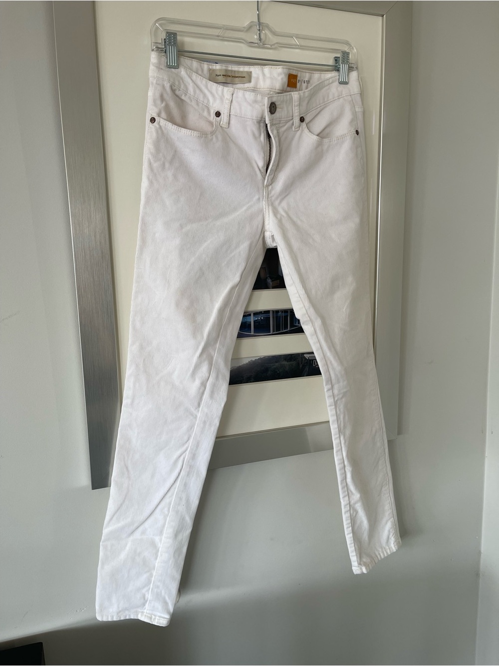 Anthropology Pilcro white corduroy / denim jeans